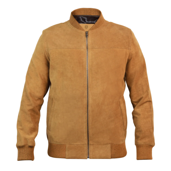 Bomber: Men's Jacket - Cognac Suede | Size Medium
